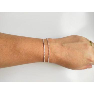 Imagem de Kit 2 Pulseiras Femininas Torcida e Elo Português Prata 925 - DR Joias