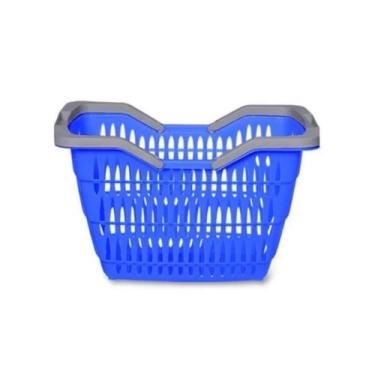 Imagem de Cestinha Cesta Plástica Supermercado Alça 12 Litros Multiuso Empilháve