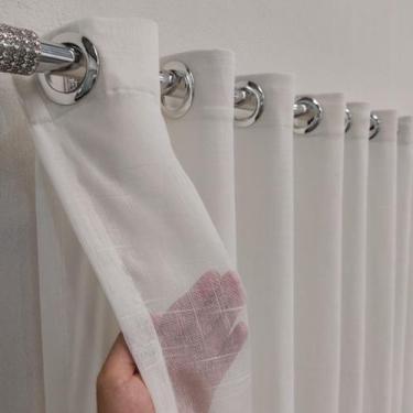 Imagem de Cortina Voil Linho Com Forro Microfibra Luxo Para Janela Porta Quarto 