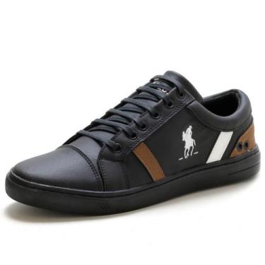 Imagem de Sapatênis Casual Masculino Polo Plus, Preto, 40, Masculino