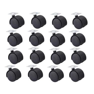 Imagem de Kit de Rodinhas Giratórias HM42 Para Armários Berços Cômodas 3 Cm - 16