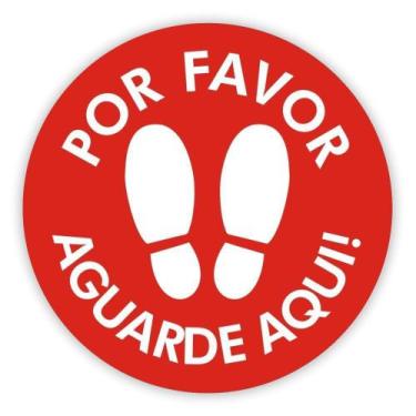 Imagem de Adesivo Piso Mantenha Distância - Vermelho - Micro Oficina