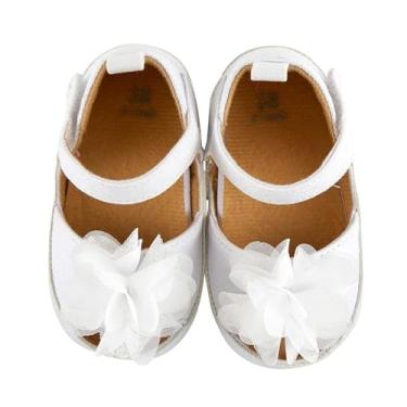 Imagem de Stephan Baby Sapatos infantis e sandálias de lona slip-on para bebê, 6 a 12 meses, branco