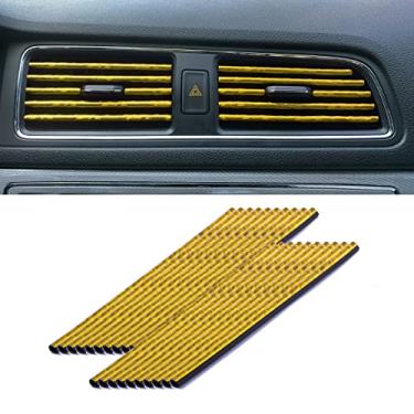 Imagem de LivTee Acessórios de ventilação de carro, 20 pçs tira de decoração de ar condicionado para carro para mulheres e adolescentes, acessórios de interiores de carro (ouro brilhante)
