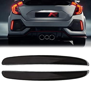 Imagem de VGETTING Luzes refletoras LED de lente fumê para Honda Civic Hatchback 2017 2018 2019 2020 2021, Type-R, SI com seta sequencial, função de freio (fumado)