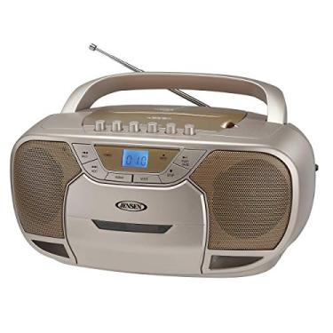 Imagem de Jensen CD-590-C CD-590 CD estéreo portátil e gravador/gravador de cassetes com rádio AM/FM e Bluetooth (Dourado)