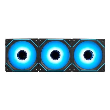 Imagem de Kit Com 3 Ventoinhas Rise Mode Magneto Pro, 120mm, Led ARGB, Preto - R
