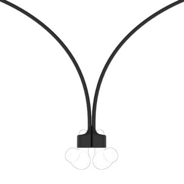 Imagem de Geekria Pacote com 2 fones de ouvido com alça magnética antiperda compatível com Soundcore por Anker Liberty 4 Pro, P40i, Liberty 4 NC, cordão de silicone macio, cordão de pescoço (preto)