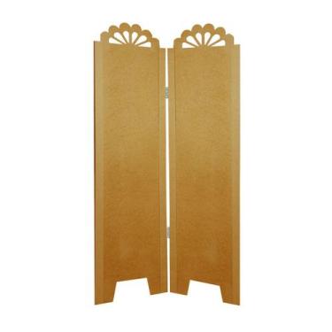 Imagem de Biombo Liso com Detalhes 2 Folhas sem Pezinhos - ComercialMasul