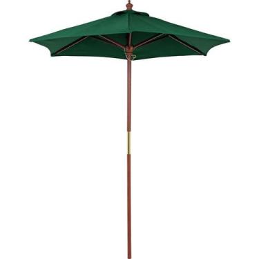 Imagem de Ombrelone Redondo em Madeira e Poliéster Verde sem Base 1,8 m Tramonti