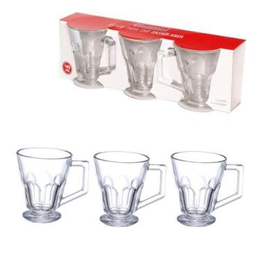 Imagem de Conjunto de Xícaras para Chá em Vidro com 3 Peças 185ml - Hauskraft