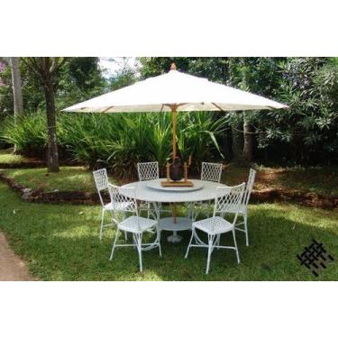 Imagem de Conjunto para Jardim Bambu Com Tampo Giratório Varanda Piscina Área Ex