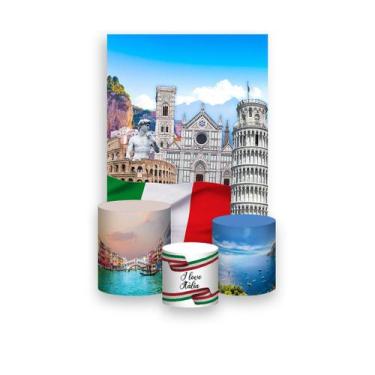 Imagem de Painel De Festa Vertical 1,50 x 2,20 + Trio De Capas Cilindro - Itália