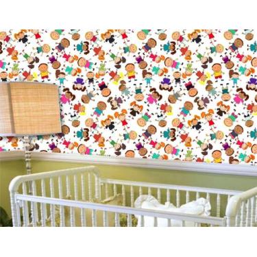 Imagem de Papel de parede adesivo infantil crianças ( med. 90x300 cm) - ATITUDE 