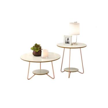 Imagem de Conjunto Mesa Centro e Apoio Sala de Jantar Estar Reunião Escritório L