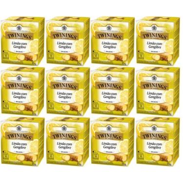Imagem de Chá Twinings Limão Com Gengibre Kit 12 Caixas 10 Un 120 Sachês