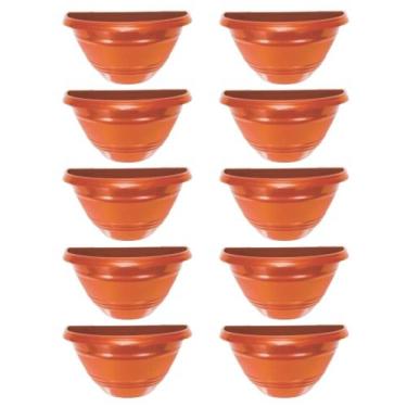 Imagem de Jogo 10 Vasos de Parede Meia Lua de 1 Litro para Jardim Vertical e Hor
