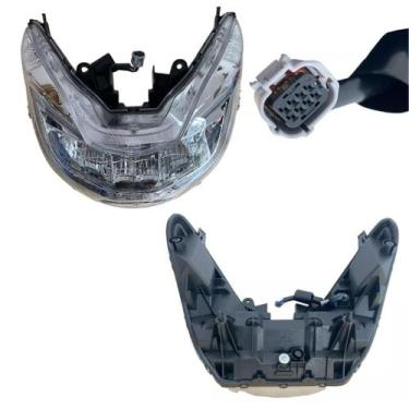 Imagem de Farol Completo para Moto Honda PCX 150 de 2019 Até 2021 Com Led e DRL 