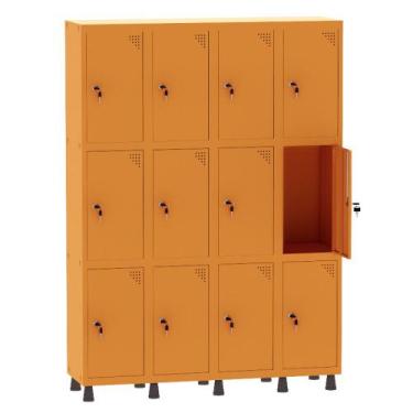 Imagem de Armário Guarda Volume Locker Roupeiro 4 Vãos 12 Portas Aço GRF504/12 L