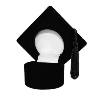Imagem de Embalagem Caixinha Para Anel De Formatura Capelo De Veludo - Lojas La+