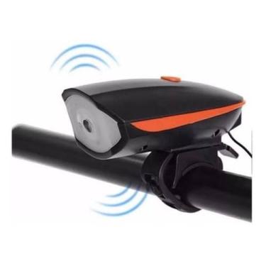 Imagem de Farol C/ Buzina Lanterna Bike Bicicleta Luz Led Recarregável USB - AAA