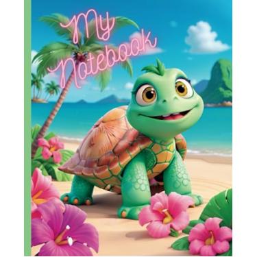 Imagem de Beach Turtle Notebook: Blank lined notebook | 100 pages | simple black lined composition sized pages | vibrant colorful cover