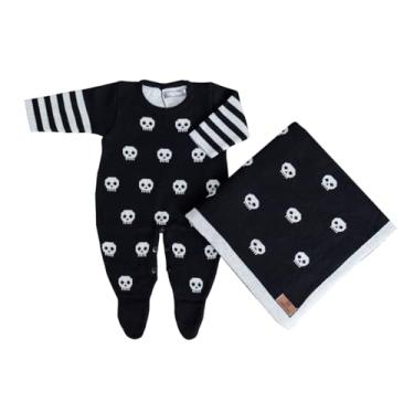 Imagem de Kit Saida de Maternidade Preta com Caveirinhas (RN (recem nascido))