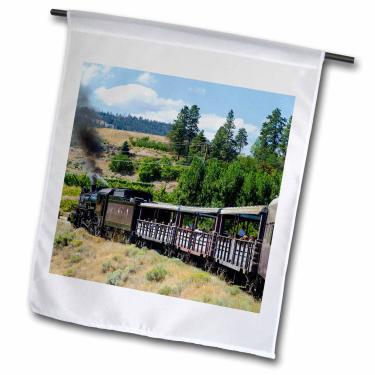 Imagem de 3dRose Kettle Valley Steam Railway, Summerland, British Columbia, Canadá. Bandeira de jardim, 30,48 x 45,72 cm