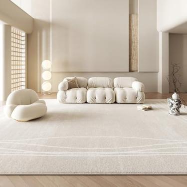 Imagem de Tapete de luxo artístico creme, confortável, macio, para sala de estar, tapetes para quarto, lavável à máquina, fácil armazenamento, YHT070, G, 200 x 300 cm