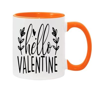 Imagem de SpreadPassion Caneca de café Hello Valentine, presente para namorado e namorada, ideia de presente de dia dos namorados, presente para marido e esposa, ideia de presente de aniversário do dia dos