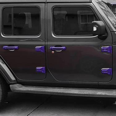 Imagem de CheroCar 22Pcs Acessórios Externos Motor Capô Tampa Dobradiça Da Porta Lateral Ar Condicionado Ventilação Maçaneta Da Porta Capa para 2018-2022 Jeep Wrangler Jl Jlu Sports Sahara Freedom Run (Roxo)