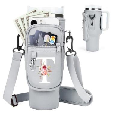 Imagem de Sernaxi Suporte para Garrafa de Água Inicial com Alça para Copo Stanley de 40 Onças/Copo Simples E Moderno de 40 Onças, Bolsa para Transporte de Garrafa de Água com Alça, Bolso para Telefone Az Person