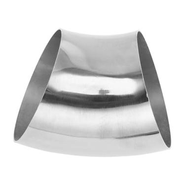 Imagem de Motoforti Tubulação de tubo de escape modificada para carro curva mandril 45 graus espessura OD 2,0 mm/14GA 102x140x2,0 mm aço inoxidável 304 prateado