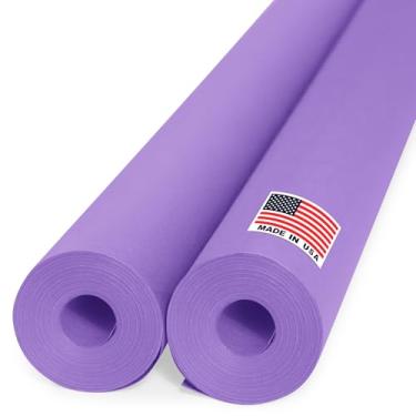 Imagem de Paclord Rolo de papel kraft lilás de 91 x 3048 cm (pacote econômico com 2), espessura de 20 kg, feito nos EUA, papel kraft colorido para escola, papel kraft de boletim – inodoro, não tóxico, seguro