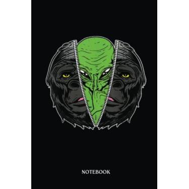 Imagem de Alien Notebook: Alien Gorilla Extraterrestrials Conspiracy Theory | Alien Journal, Lined Journal Ufo, Ufo Journal, Lined Journal Alien, Size 6 X 9", 120 Pages.