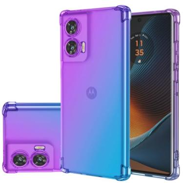 Imagem de Gufuwo Capa para Moto Edge 50 Fusion, capa fofa para Motorola Edge 50 Fusion para meninas, capa protetora de TPU macio antiarranhões gradiente à prova de choque para Motorola Edge 50 Fusion 5G