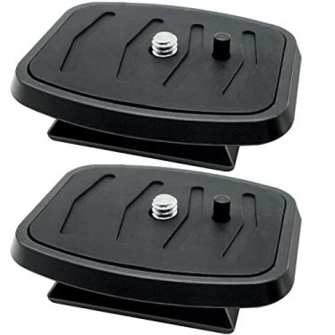 Imagem de Pacote com 2 adaptadores de montagem de tripé de 35 mm placa de liberação rápida para câmera, tripé de liberação QR, peças de substituição para Quantaray Sunpak 5800d 7000tm Slik Walmart MX1000 QR-57