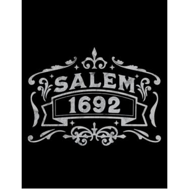 Imagem de Salem 1692 Salem Witch Trials Retro Vintage Distressed Notebook: French Bulldog Moms - 120 Blank Lined Pages, 8.5x11