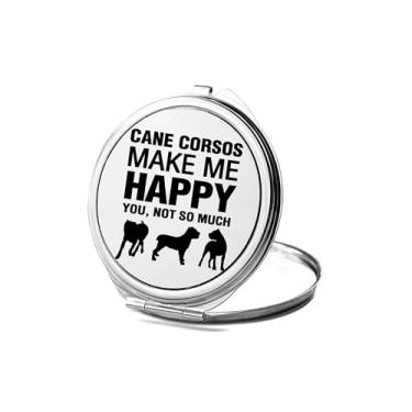 Imagem de Espelho compacto Cane Corsos, presente Cane Corsos, espelho fotográfico Make Me Happy, espelho de maquiagem de viagem, espelho pequeno de mão, espelho de bolso portátil, ideia de aniversário (1,