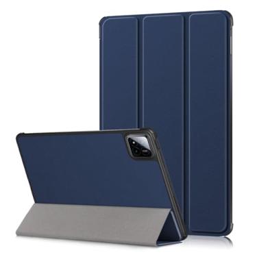 Imagem de Xuanbeier Capa compatível com Xiaomi Pad 7/7 Pro 11,2 polegadas 2024, capa protetora inteligente com suporte fino com função despertar/hibernar automaticamente, azul marinho