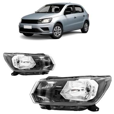 Imagem de Farol Dianteiro Saveiro 2018 A 2020 G7 Gol Voyage G8 Máscara Negra - A