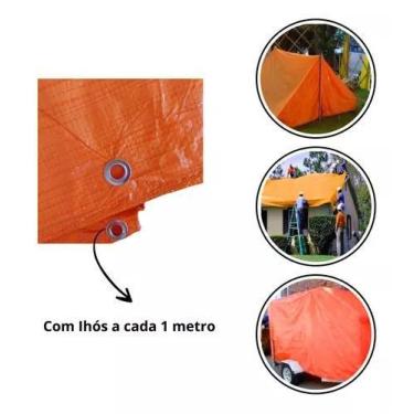 Imagem de Lona Enceradao De Polietileno Com Ilhos 100 Micras Kala Laranja, 3MX2M
