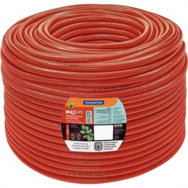 Imagem de Mangueira Agua Tramontina Trancada 1/2'' 3 Camadas Laranja Com 200M An