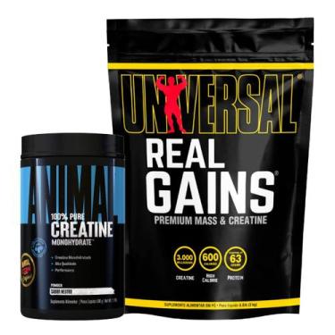 Imagem de Kit Real Gains 3k Ice Cream + Animal Creatine 500g Universal - Univers