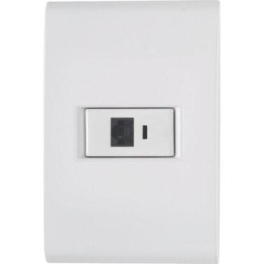 Imagem de Conjunto 4x2 Com 1 Tomada Rj45 Cat. 6 Tramontina Liz Branco Tramontina