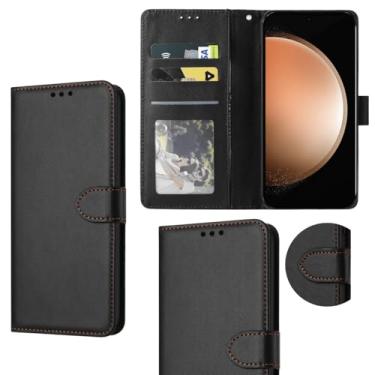 Imagem de Capa Capinha Carteira Flip Couro Compatível Samsung Galaxy S23 Plus Premium (PRETO)