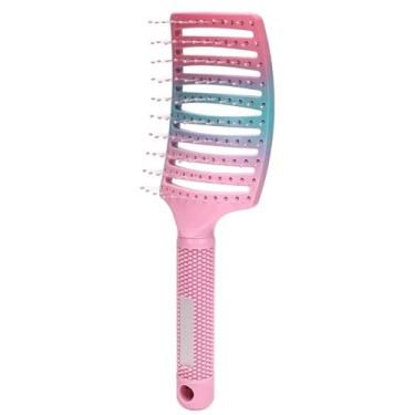 Imagem de 1 peça de escova de cabeleireiro, pente de massagem no couro cabeludo, mulheres, nylon, profissional, escova de cabelo molhado e cacheado, ferramentas de estilo de cabelo de barbeiro (nylon rosa)