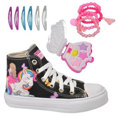 Imagem de Tênis Infantil Feminino Unicórnio Sereia Menina Botinha Cano Alto Club