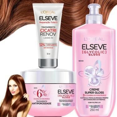 Imagem de Kit Elseve Tratamento Cicatri Glycolic Gloss Antiporosidade - L'oreal 