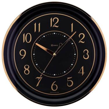 Imagem de Relógio De Parede Silencioso Preto Dourado 35 Cm Dourado - Dourado